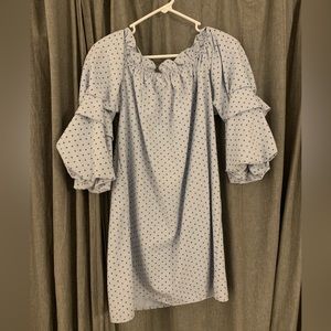 Off shoulder blue dress